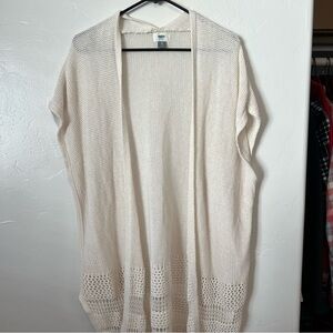 Old Navy Women's Ivory Open-Front Cardigan